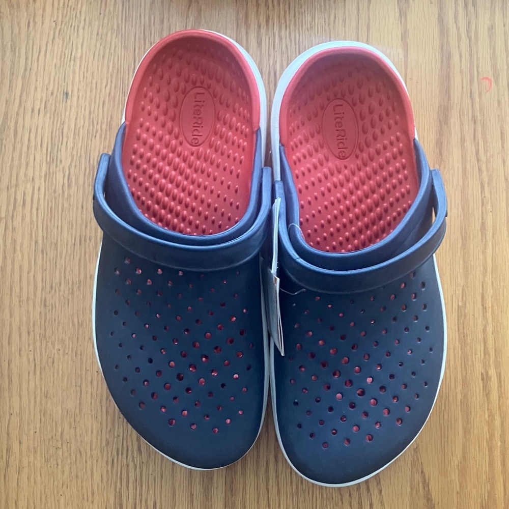 Navy and Red Crocs Sandals - Lightweight Comfort